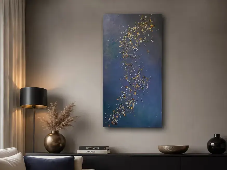 Obraz abstrakcyjny „Salsa” 45 × 90 cm – ręcznie malowany oryginał — praca twórcy Bożena na Freshwall Marketplace