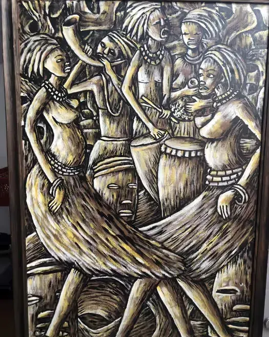 Obraz olejny afrykański 55x80 cm — praca twórcy Dominika na Freshwall Marketplace