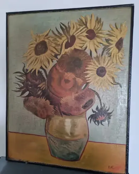 Obraz olejny "Słoneczniki" van Gogh, kopia sygnowana — praca twórcy Elka na Freshwall Marketplace