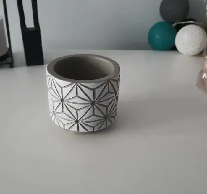 Osłonka na doniczkę + doniczka szary boho dekoracja ozdoba — praca twórcy Anna na Freshwall Marketplace