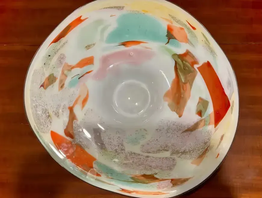 Patera szklana bardzo duża, śr. ok. 45 cm, Fidrio, Holandia — praca twórcy Beata na Freshwall Marketplace