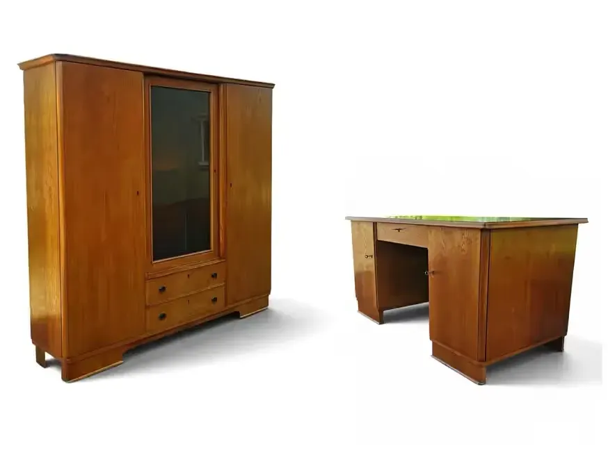 Piękny dębowy komplet gabinetowy. 1935 rok. — praca twórcy Gregor na Freshwall Marketplace