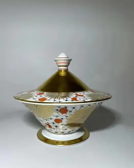 Ręcznie malowana porcelanowa bomboniera art deco Bavaria Ullersricht-Weiden lata 20 antyk vintage — praca twórcy Paweł na Freshwall Marketplace