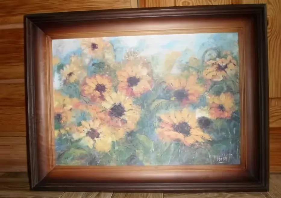 Rudbekie - obraz, sygnowana reprodukcja w ramie 60x45 — praca twórcy Grzegorz na Freshwall Marketplace