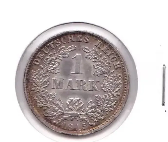 Srebrna moneta niemiecka z 1915 roku 1 Marka. — praca twórcy Jarogniew na Freshwall Marketplace