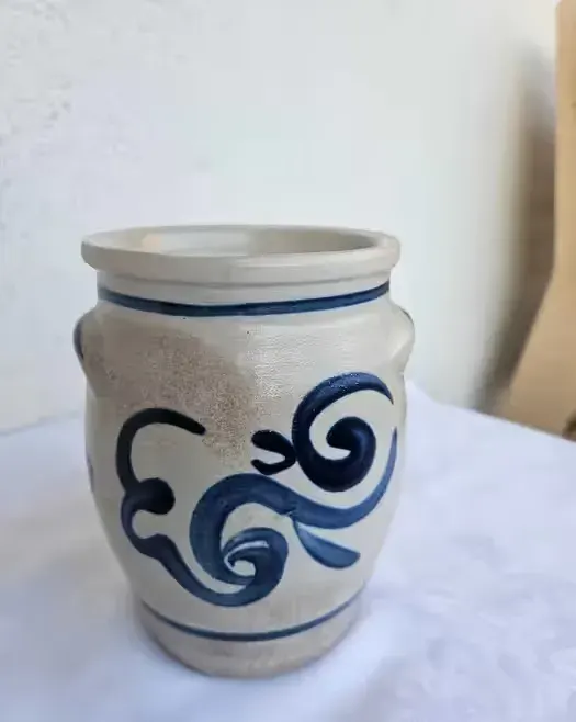 Stary garnek kamionkowy Westerwald 1L | Vintage kamionka z Niemiec / Schmalztopf — praca twórcy Małgorzata na Freshwall Marketplace