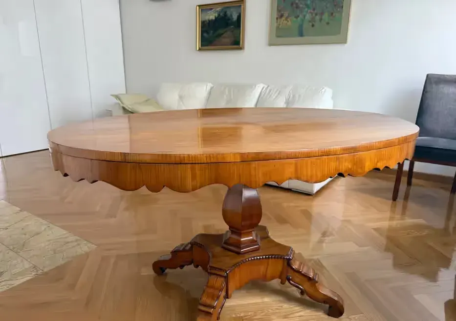 Stół 1820-30r. ORYGINALNY Biedermeier antyk Stół owalny czereśniowy wiedeński biedermeier — praca twórcy Małgorzata na Freshwall Marketplace