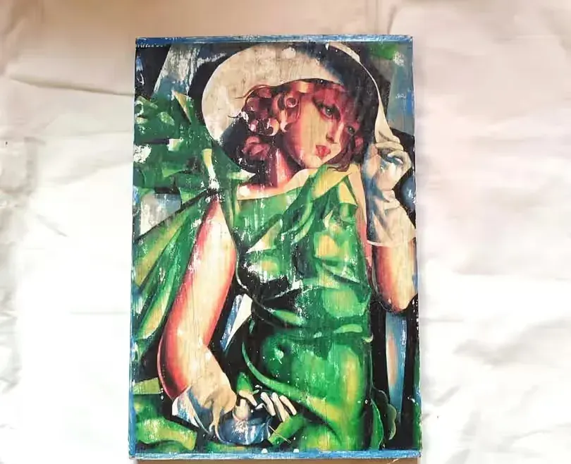 Tamara Łempicka Obraz na drewnie PREZENT handmade — praca twórcy Ania na Freshwall Marketplace