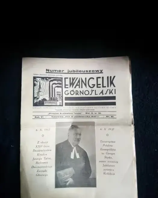 Tygodnik Ewangelik Górnośląski z 1937roku nr.41 — praca twórcy Wojtek LJUBOMIR na Freshwall Marketplace