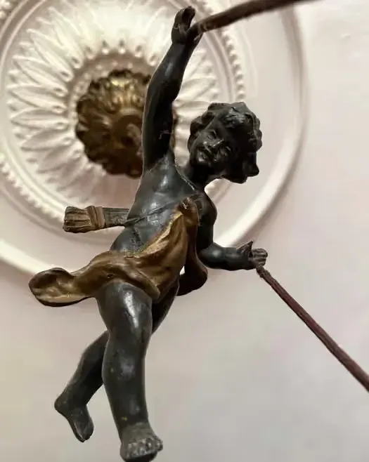Unikat! Francuski Żyrandol Buduarowy Latający Cherubin Putto 27cm Antyk — praca twórcy Yard sale na Freshwall Marketplace