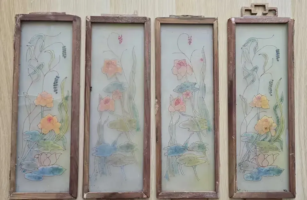 UNIKATOWY ZESTAW: Azjatyckie panele malowane na szkle – Vintage / Boho — praca twórcy potumtum na Freshwall Marketplace