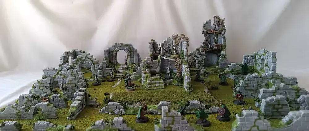 Wargaming Teren – duży zestaw ruin miasta 22 elementy (malowane) — praca twórcy Ghassen na Freshwall Marketplace