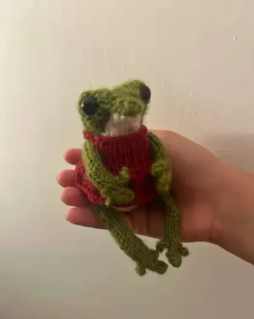 Żabka w sukience – ręcznie robiona maskotka handmade — praca twórcy Ola na Freshwall Marketplace