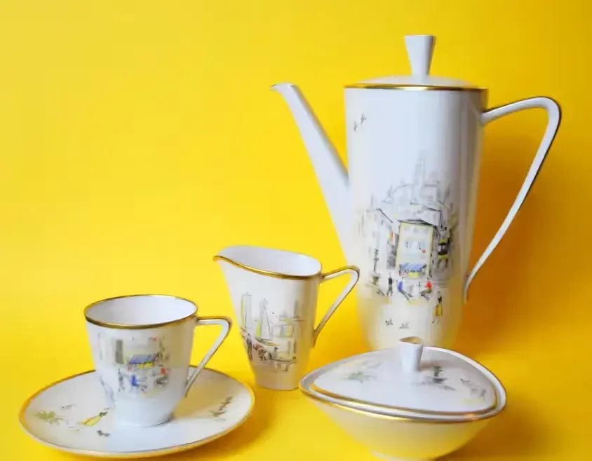Zestaw espresso mid century Hutschenreuther śniadaniówka lata 50 60 — praca twórcy Agnieszka na Freshwall Marketplace
