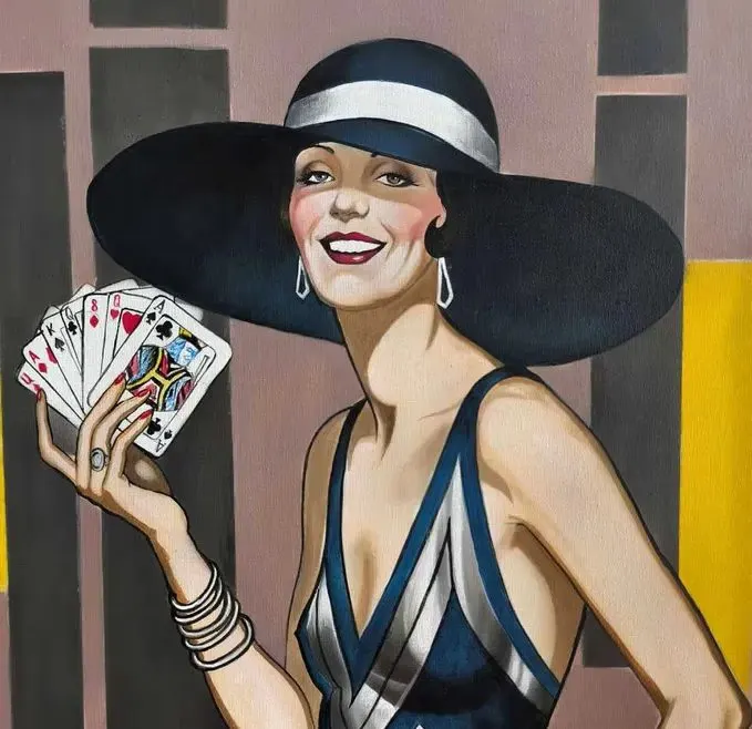 Art déco /pop-art - ciekawy obraz na płótnie ZMYSŁOWA KOBIETA — praca twórcy Oliwia S. na Freshwall Marketplace
