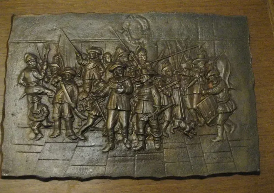 Metaloplastyka, piękny odlew, "Straż nocna", Rembrandta, b. masywna, — praca twórcy Damian Z. na Freshwall Marketplace