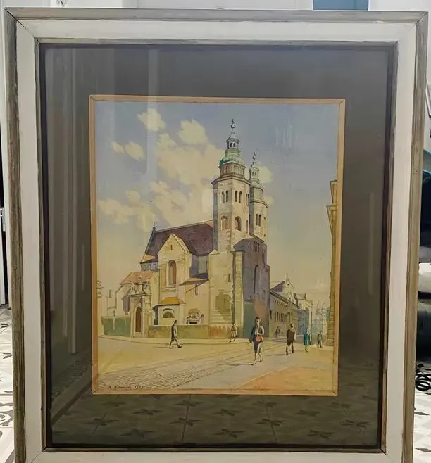 Obraz - akwarela - Kraków z 1949 roku - aukcyjny — praca twórcy Jacek K. na Freshwall Marketplace