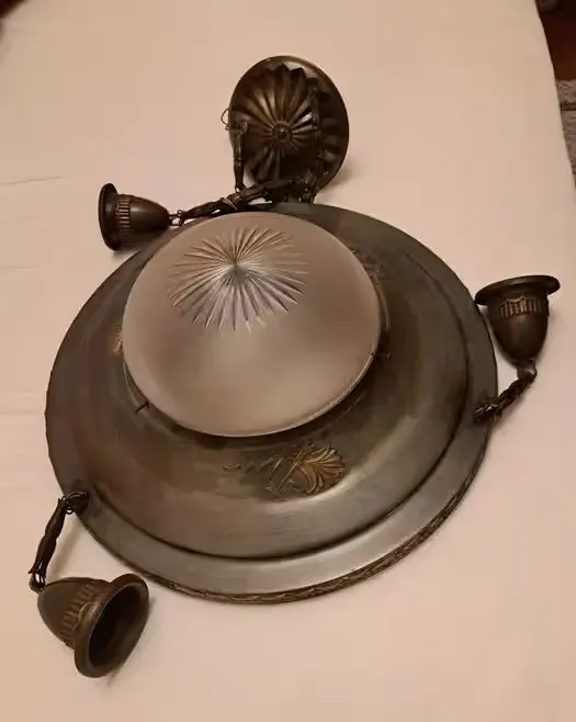 Lampa sufitowa żyrandol ampla 4 punkty 20/30r secesja art deco moderna — praca twórcy Justyna G. na Freshwall Marketplace
