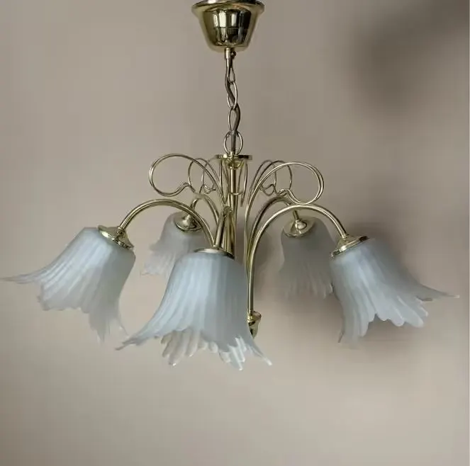 Złota wisząca lampa vintage retro — praca twórcy Marlena na Freshwall Marketplace