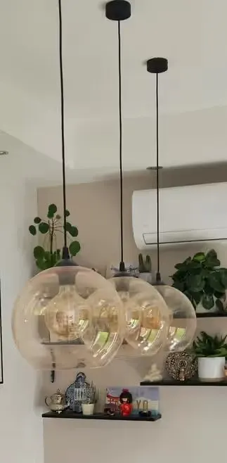 3x Lampa szklana Amber śr.30 cm z żarówkami TK Cubus — praca twórcy Daria na Freshwall Marketplace
