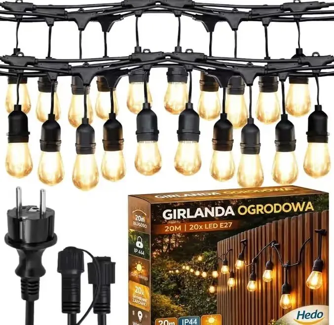 Girlanda Ogrodowa Świetlna 20M 20X Żarówka LED Sieciowa Wodoszczelna — praca twórcy HEDO SPÓŁKA Z OGRANICZONĄ ODPOWIEDZIALNOŚCIĄ na Freshwall Marketplace