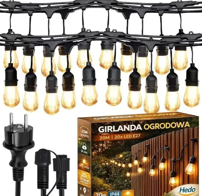 Girlanda Ogrodowa Świetlna 20M 20X Żarówka LED Sieciowa Wodoszczelna — praca twórcy HEDO SPÓŁKA Z OGRANICZONĄ ODPOWIEDZIALNOŚCIĄ na Freshwall Marketplace
