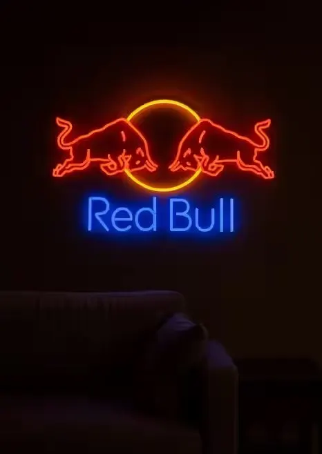 Oryginalny neon LED logo Red Bull – dekoracja/bar/pub/prezent — praca twórcy Bartek Kokot na Freshwall Marketplace