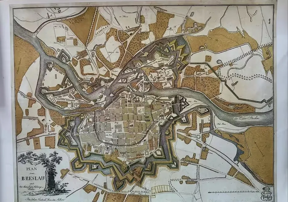 Stara Mapa Wrocław Breslau 1807 r — praca twórcy Andrzej na Freshwall Marketplace