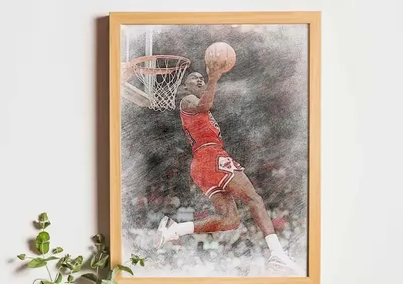 Unikalny RYSUNEK plakat ze zdjęcia DUŻY A3 30x40 TANIO - M. JORDAN — praca twórcy Ania na Freshwall Marketplace