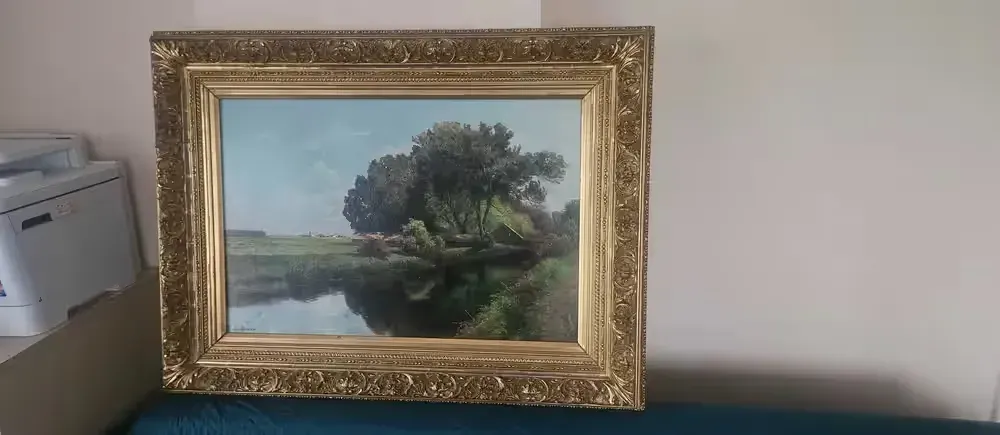 Duży Stary Obraz Antyk autor Max Beierlein ceniony malarz niemiecki XIX/XX wiek szkoła monachijska 109x83vm — praca twórcy Piotr na Freshwall Marketplace