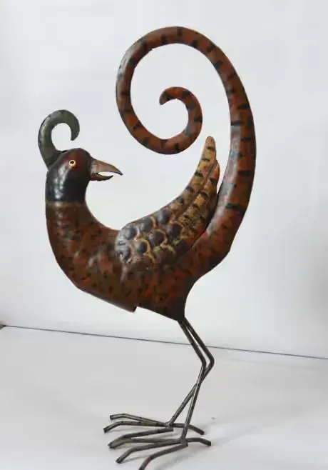 Figurka metalowa bażant ptak z blachy dekoracja ogrodowa 36 cm rękodzieło vintage — praca twórcy IG88 na Freshwall Marketplace