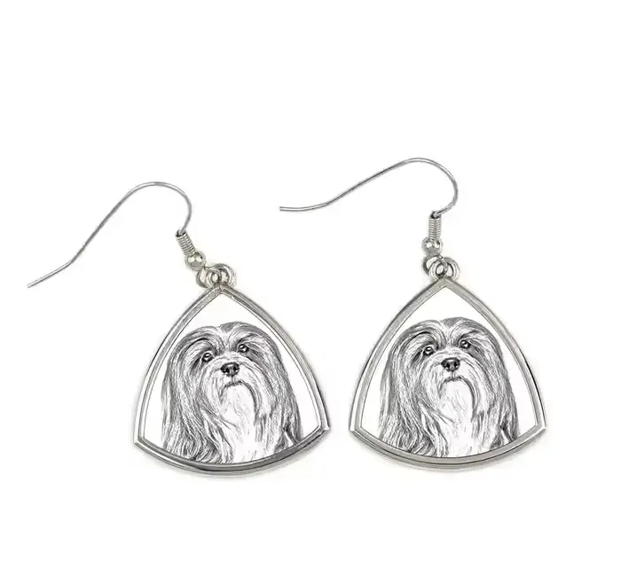 Lhasa Apso kolczyki ze zdjęciem psa Art-Dog — praca twórcy Krzysztof Liszka na Freshwall Marketplace