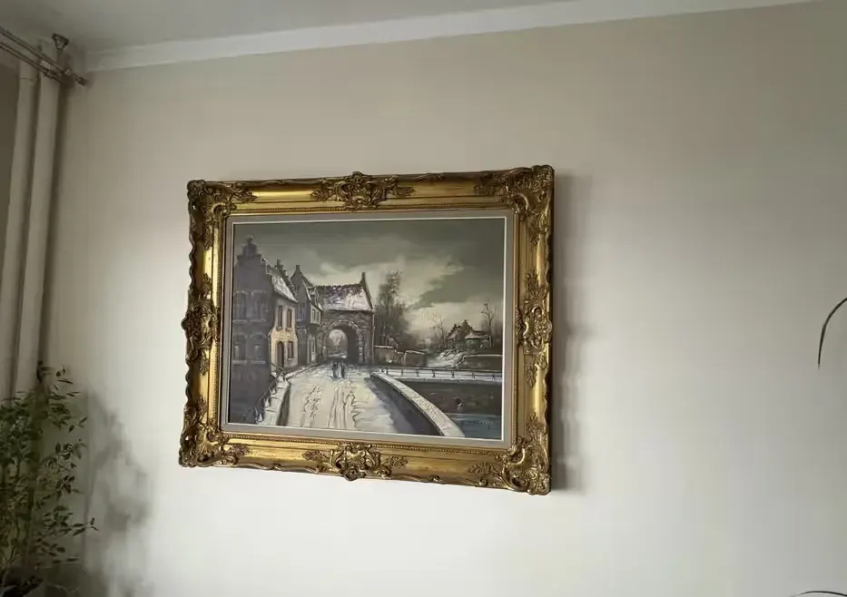 Obraz malarstwo olejne pejzaż zimowy antyk Vintage H. Deubet — praca twórcy Dekoracje Vintage na Freshwall Marketplace