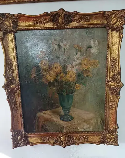 obraz olejny na płótnie 75x65/ 60x50, zdobiona, stara rama, sygnowany — praca twórcy urszula na Freshwall Marketplace