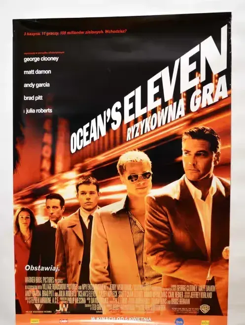 Oryginalny plakat kinowy Ocean's Eleven Ryzykowna Gra oryginalny B1 plakat filmowy 2001 retro — praca twórcy IG88 na Freshwall Marketplace