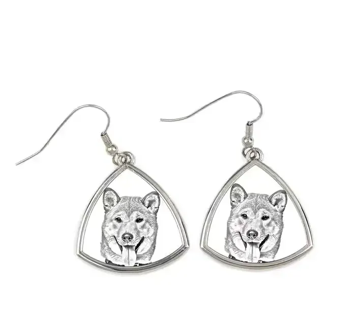 Shiba Inu kolczyki ze zdjęciem psa Art-Dog — praca twórcy Krzysztof Liszka na Freshwall Marketplace
