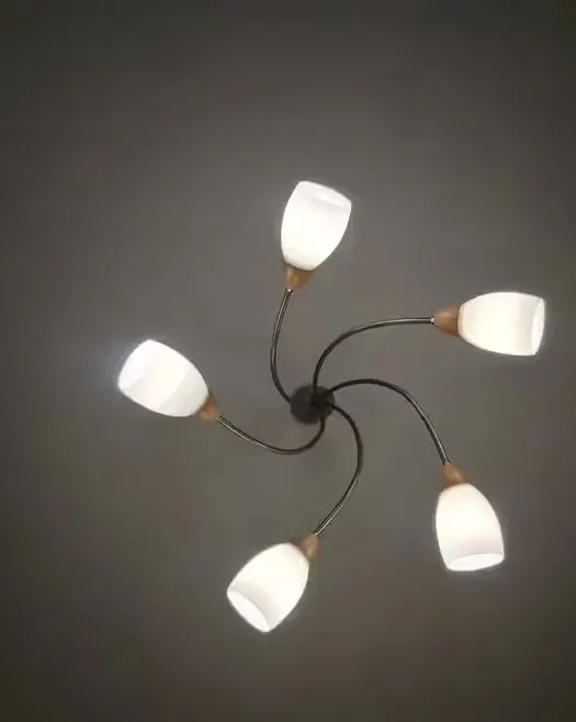 Lampy wiszące, drewno i metal, 5x E14 — praca twórcy Katarzyna na Freshwall Marketplace
