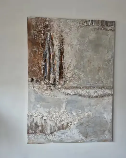 Abstrakcja kolaż ręcznie malowany 70x100 — praca twórcy bea na Freshwall Marketplace