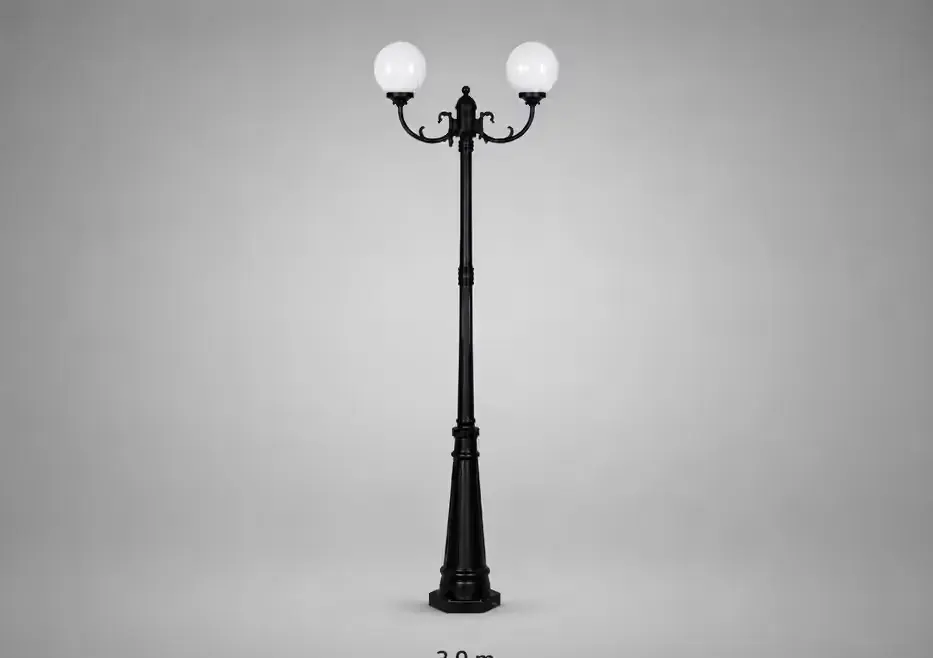 Lampa latarnia ogrodowa, uliczna wysokość 290cm 2x kula 30cm  FV — praca twórcy Marek na Freshwall Marketplace