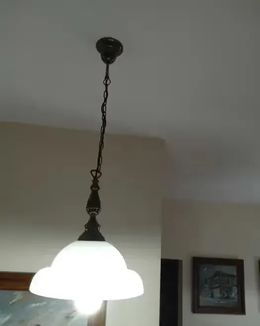 Lampa wisząca,włoska, połączenie szkła z metaloplastyką. — praca twórcy kasja na Freshwall Marketplace