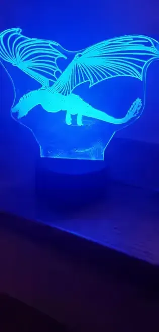 Lampka led 3D Smok — praca twórcy Bożena na Freshwall Marketplace