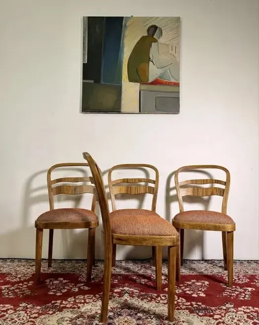 Krzesła Art Deco kultowy oryginalny Thonet lata 40. buk mat vintage retro antyk pelna renowacja — praca twórcy Anna N. na Freshwall Marketplace