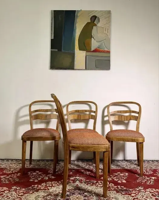 Krzesła Art Deco kultowy oryginalny Thonet lata 40. buk mat vintage retro antyk pelna renowacja — praca twórcy Anna N. na Freshwall Marketplace