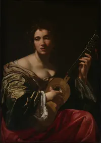 Woman Playing a Guitar — Simon Vouet — ujęcie 2