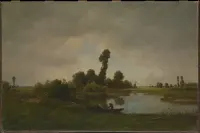 A River Landscape — Théodore Rousseau — ujęcie 2