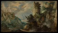A Mountainous Landscape with a Waterfall — Kerstiaen de Keuninck — ujęcie 2