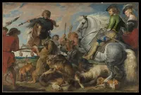 Wolf and Fox Hunt — Peter Paul Rubens — ujęcie 2