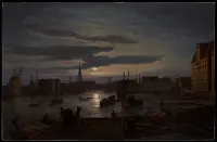 Copenhagen Harbor by Moonlight — Johan Christian Dahl — ujęcie 2