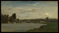Landscape on a River — Charles-François Daubigny — ujęcie 2
