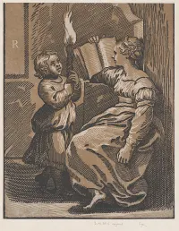 A Sibyl reading a book facing left — Ugo da Carpi — ujęcie 2